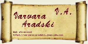 Varvara Aradski vizit kartica